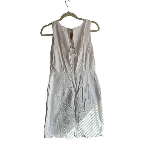 LOFT WHITE CROCHET LINEN SHIFT DRESS - Picture 2 of 4